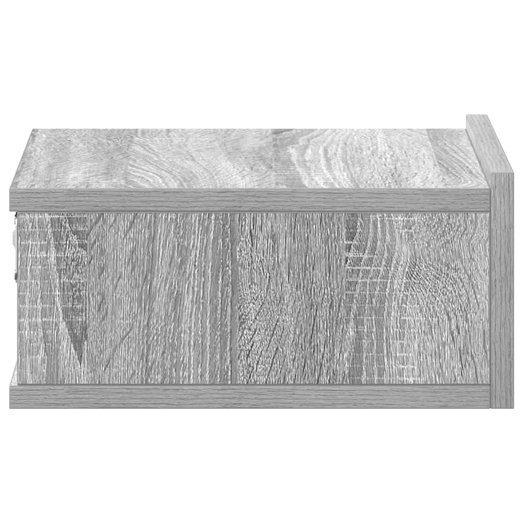 Comodino Pensile-Tavolino da notte Grigio Sonoma 40x30x15cm in Legno Multistrato