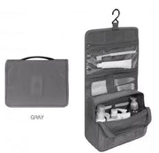 Toilettes grigie con cerniera (42*24*8 cm), toilette da donna, cassetto per il viso, borsa cosmetica unisex, borsa da viaggio con cerniera, toilette impermeabile