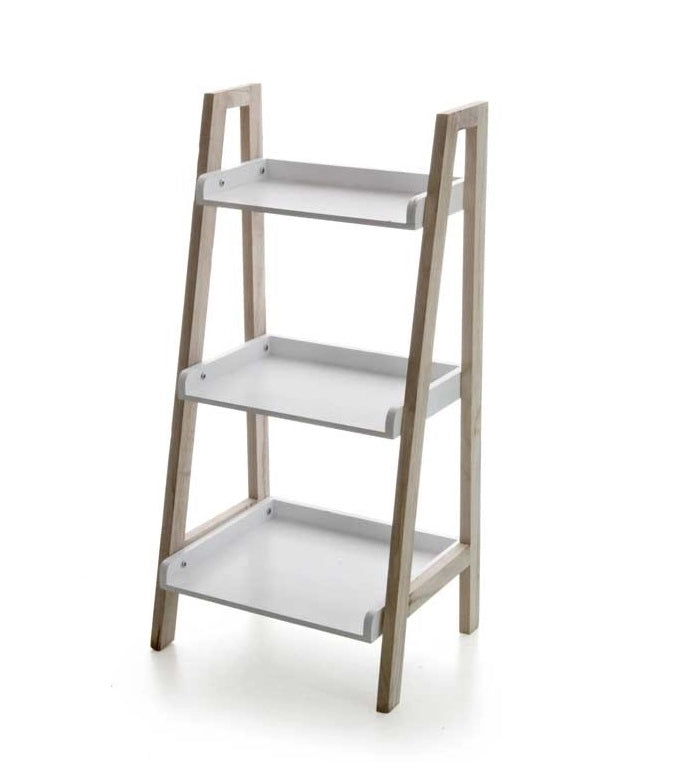 MAURY'S SCAFFALE IN LEGNO BIANCO DA BAGNO CON 3 RIPIANI 36X29X74 CM