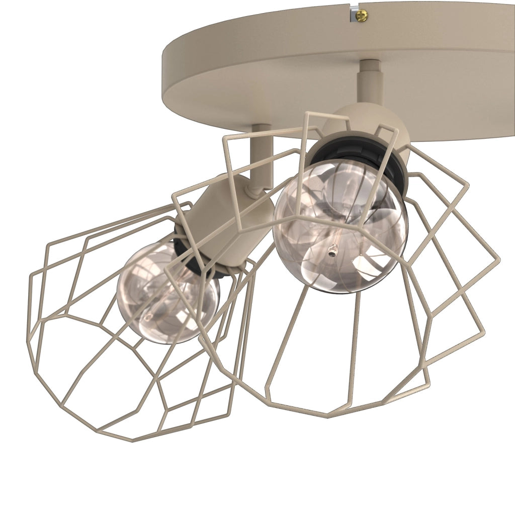 Lampada da soffitto Parkla 3xE27 beige metallo Luminex
