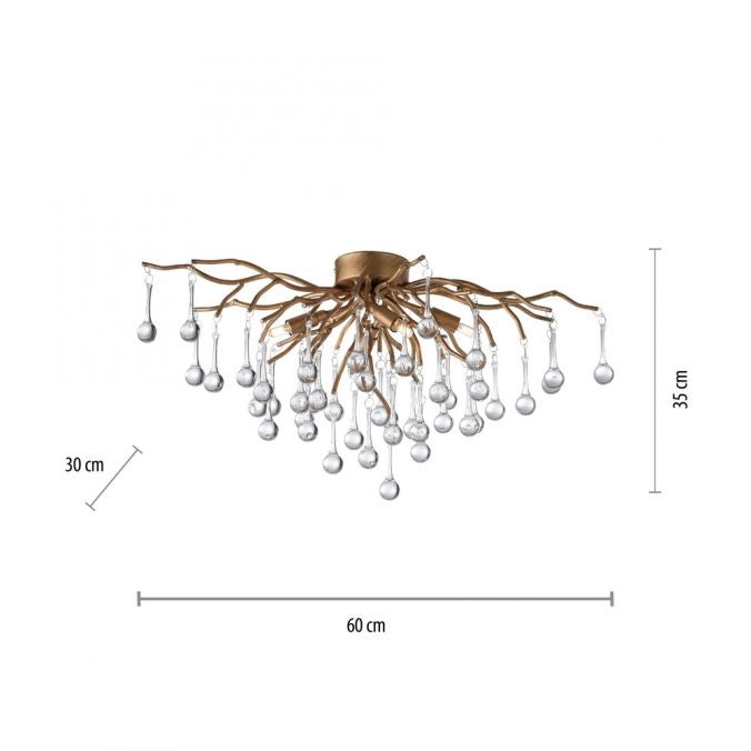 Plafoniera ICICLE ottone antico 4xG9 Paul Neuhaus 8090-11