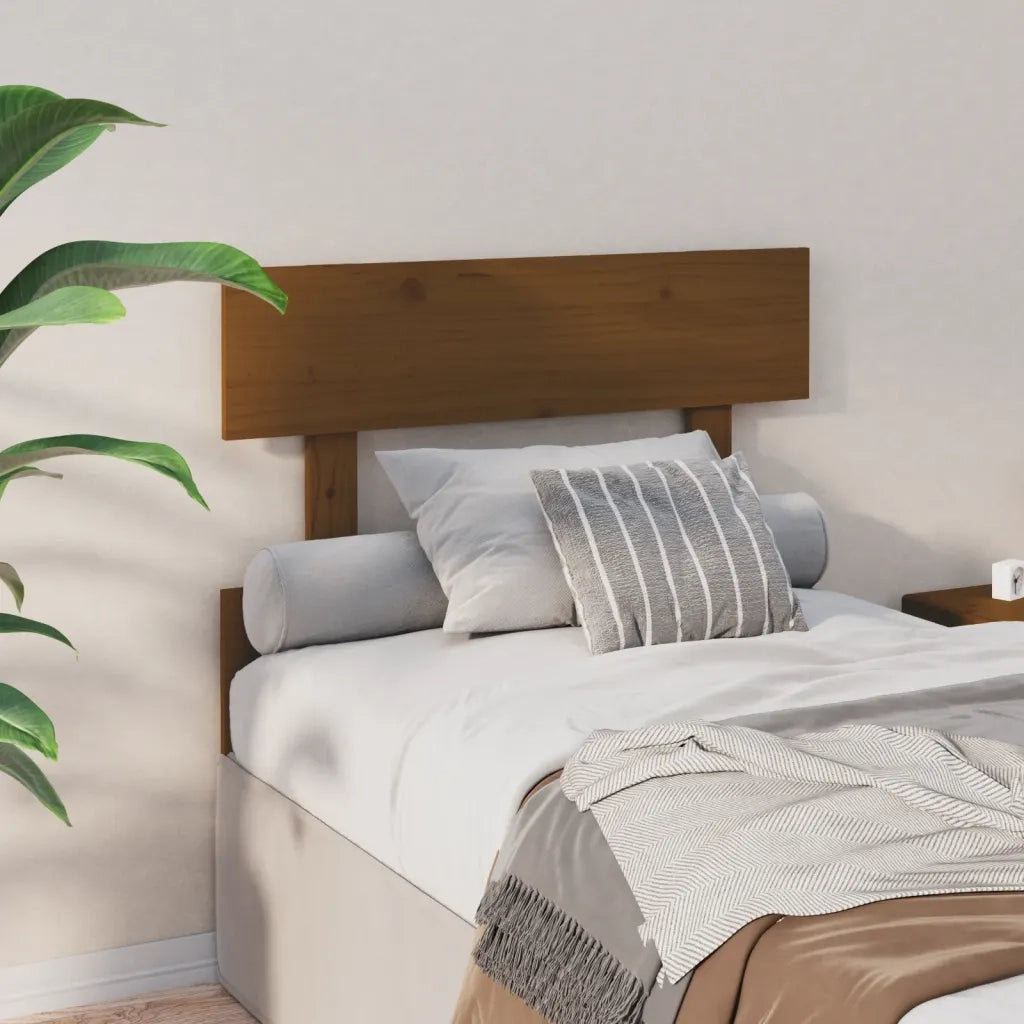 Testiera per Letto ambra 93,5x3x81 cm in Legno Massello di Pino 819053