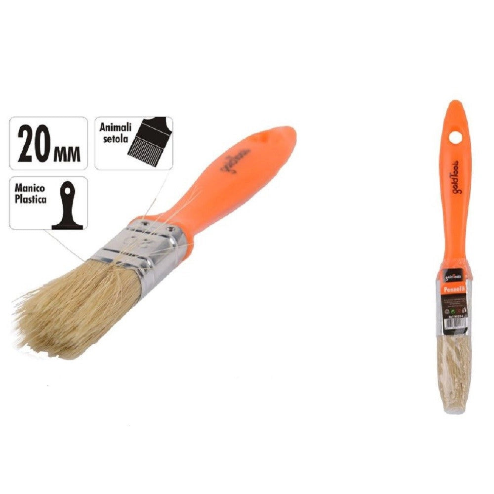 Trade Shop - Pennello 20 Mm Pennellessa Con Manico In Plastica Per Pittura Verniciare 90253 -