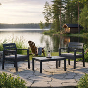 Salottino Outdoor Alfio, set Salotto da Esterno 2 Posti Made in Italy, Nero Antracite