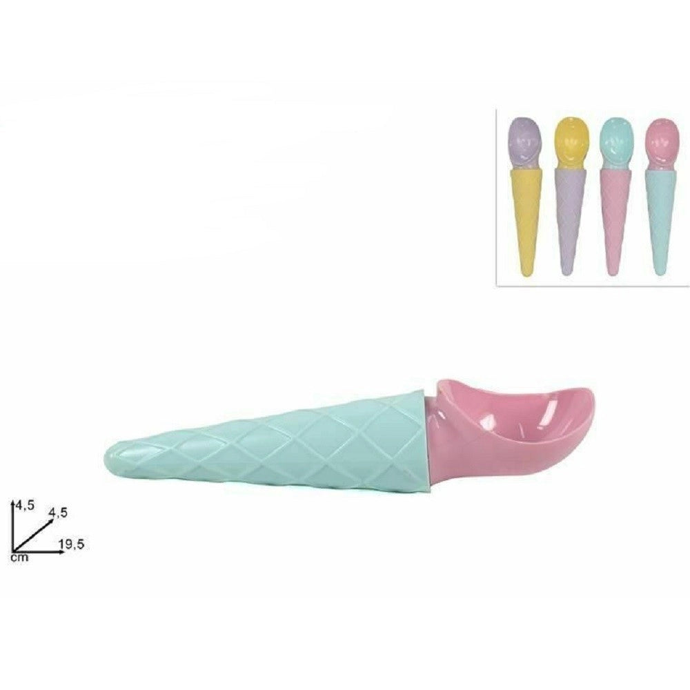 Trade Shop - Paletta Palette Porzionatore Per Gelato Colorate A Forma Di Cono 19,5x4,5x4,5cm -