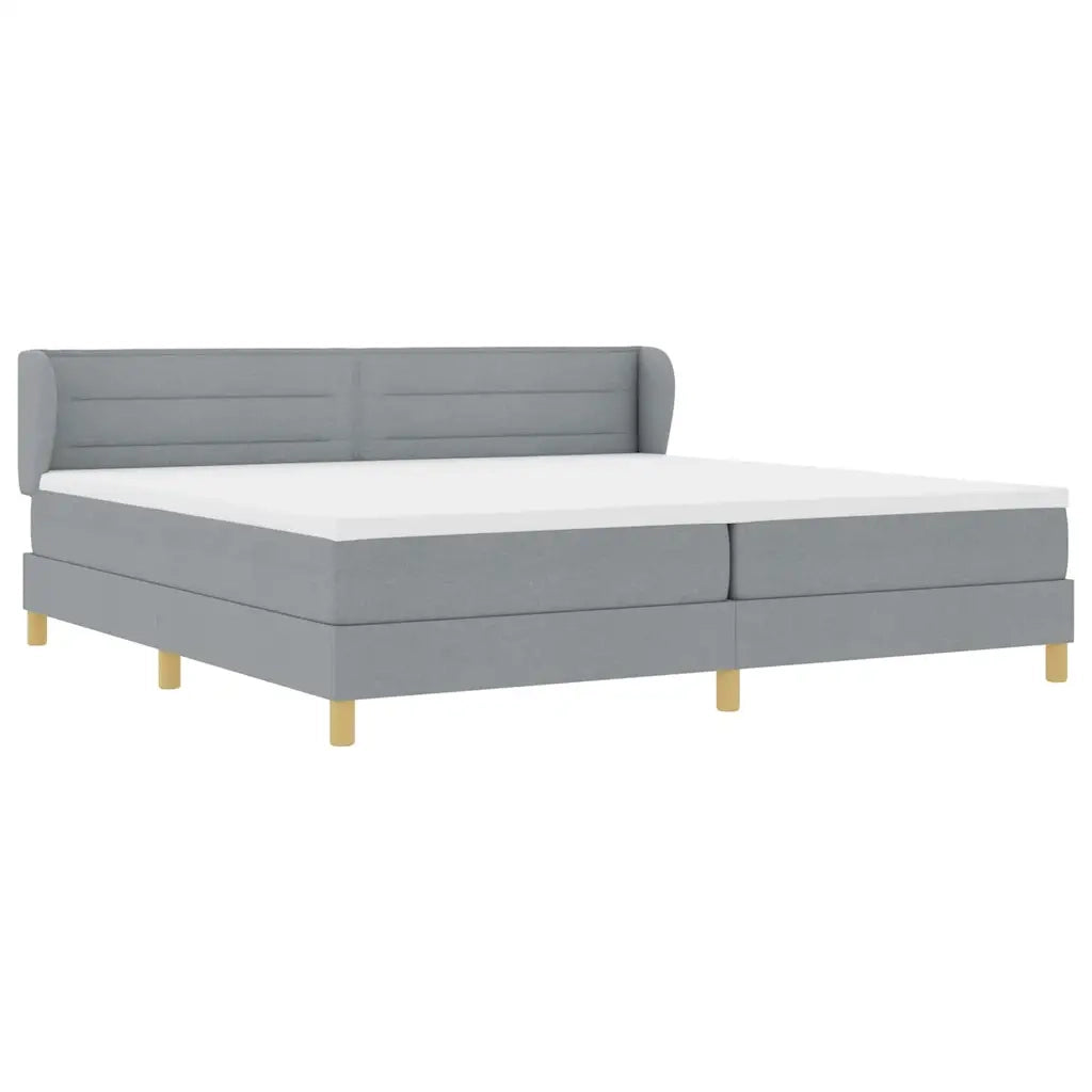 Letto a molle con materasso Grigio chiaro 200 x 200 cm Tessuto 3340171