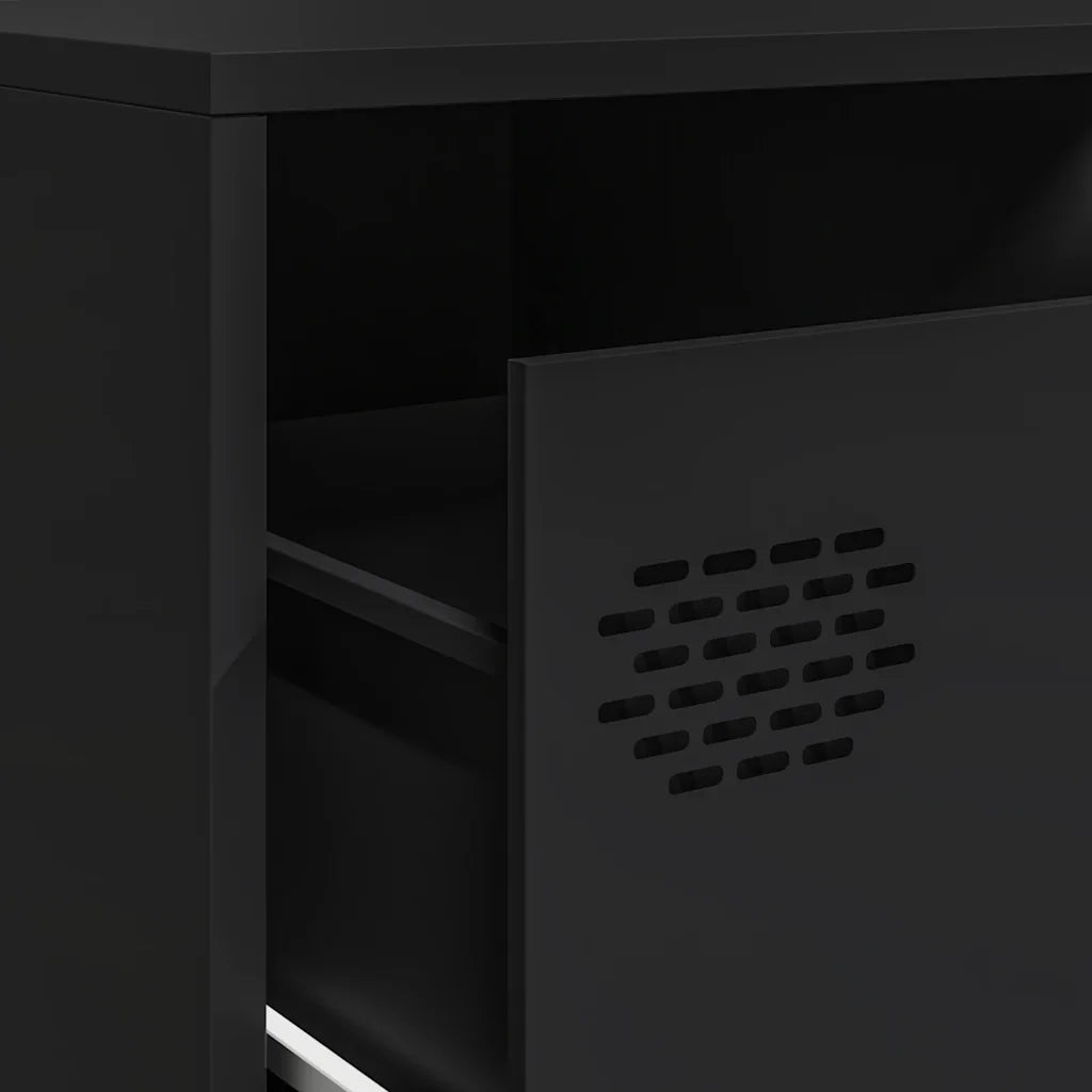Mobile TV Nero 202x39x43,5 cm in Acciaio Laminato a Freddo 3307149