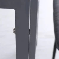 Tavolo Quadrato da 4 Persone per Cucina e Soggiorno, Tavolo Moderno in Metallo e Vetro Temperato, 75x75x75 cm, Grigio