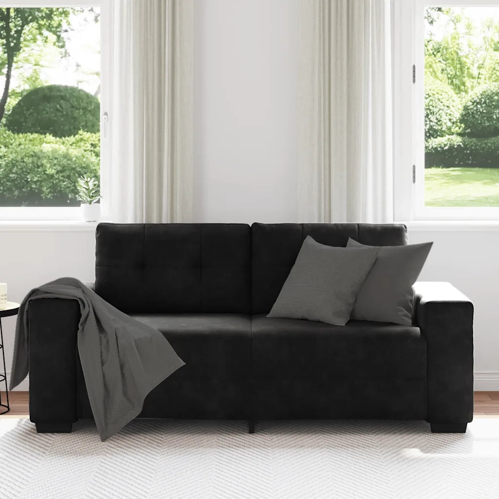 Divano Divanetto-Sofa Nero 140 cm in Velluto 961848