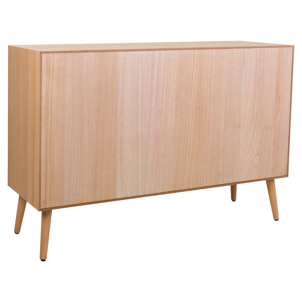 Credenza in MDF e griglia, marrone, 120x40,5x81 cm