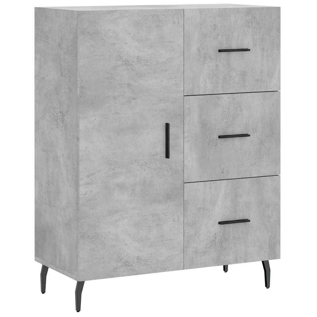 Credenza Grigio Cemento 69,5x34x90 cm in Legno Multistrato 827936