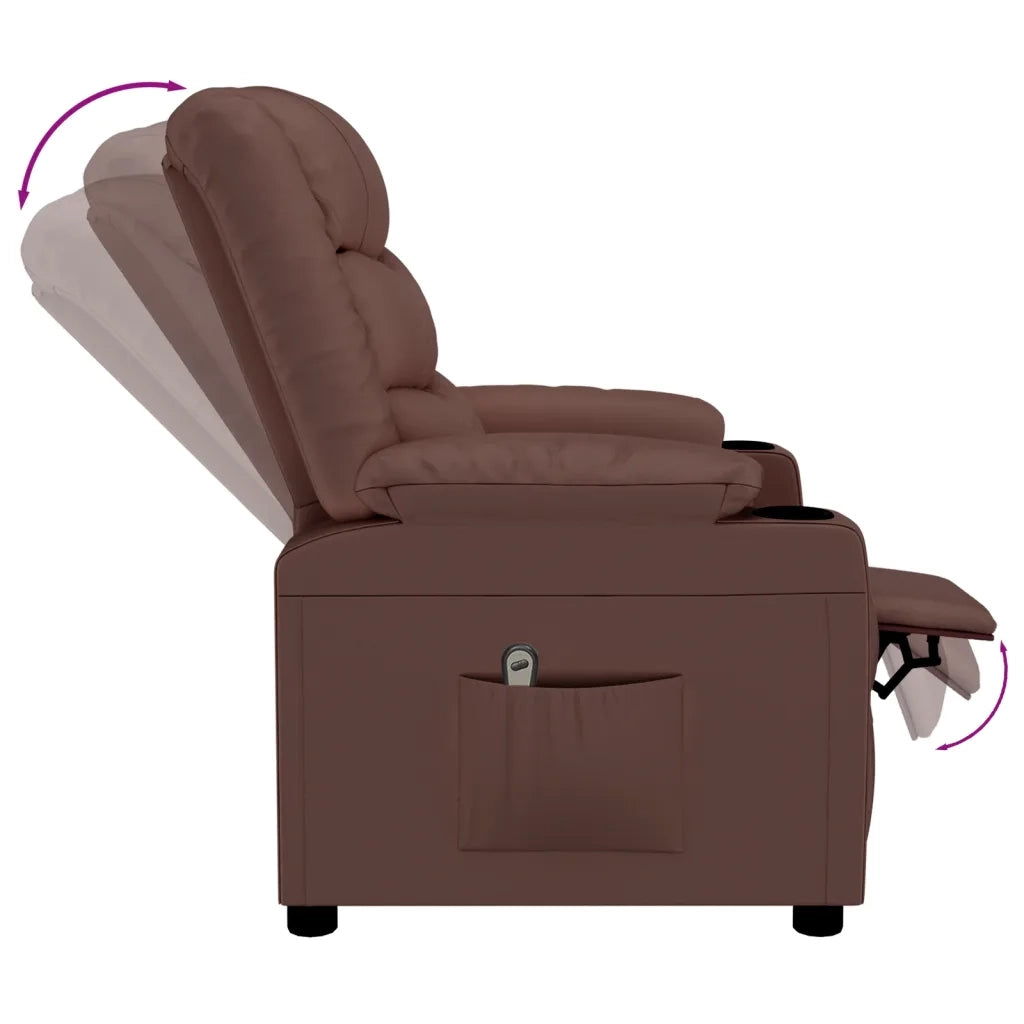 Poltrona Reclinabile Elettrica Marrone in Similpelle cod mxl 20911