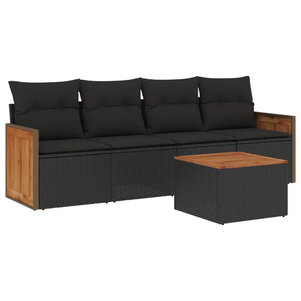 Set Divani da Giardino 5 pz con Cuscini in Polyrattan Nerocod mxl 88835