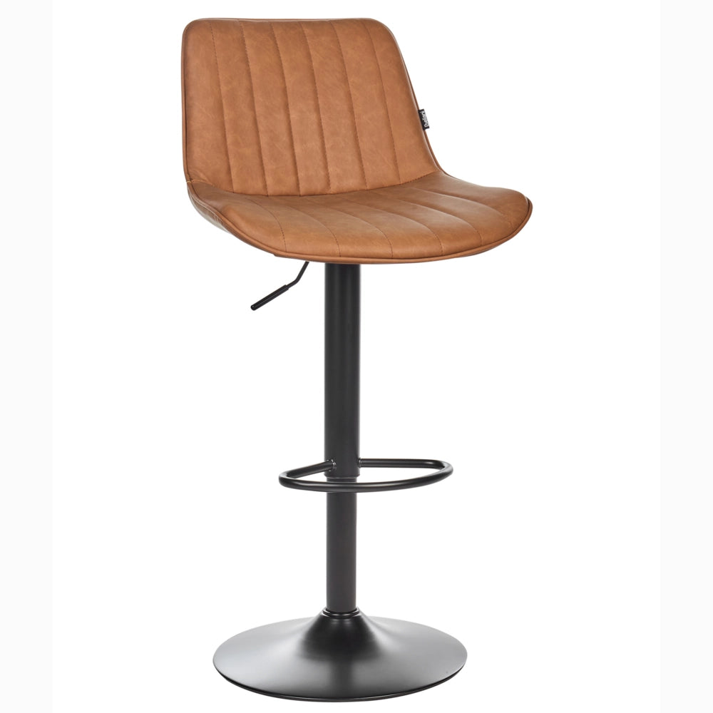 Set di 2 sedie da bar in pelle sintetica marrone gambe in acciaio nero senza braccioli set da pranzo salotto soggiorno moderno