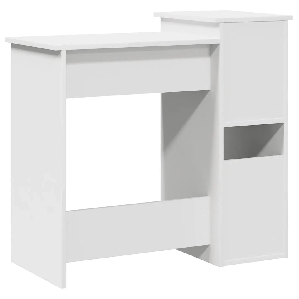 Scrivania con Mensole Bianca 84x40x78 cm in Legno Multistrato 860445