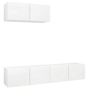 Mobile TV multimediale scaffale TV credenza mobile TV sala da pranzo soggiorno camera da letto 3 pezzi legno ingegnerizzato bianco 02_0028659