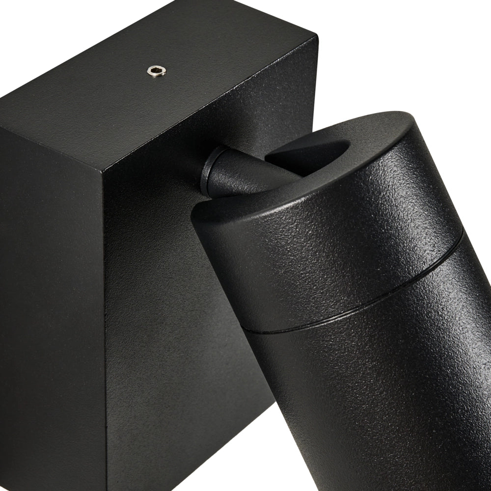 Set di 2 lampade da parete per esterni alluminio nero illuminazione moderna per esterni, alluminio