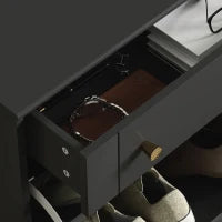 Scarpiera Slim con cassetti a ribalta e scaffale regolabile, 60 x 23,5 x 98,5 cm, nero