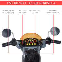 Easycomfort Mini Moto Elettrica per Bambini da 37-72 Mesi 3 Ruote Batteria 6V PP Ferro, Velocità 2.5KM/h, 92×53×67cm