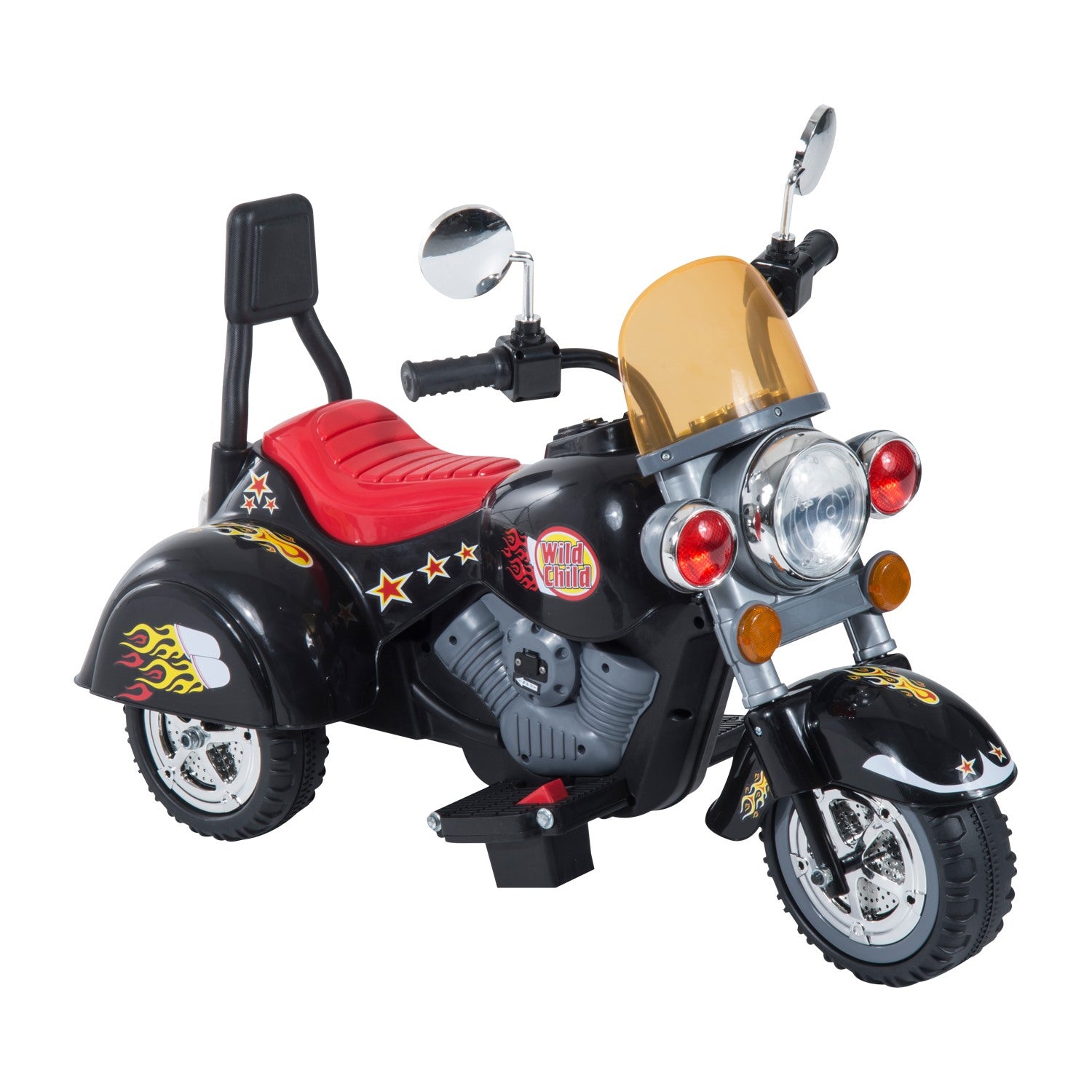 Easycomfort Mini Moto Elettrica per Bambini da 37-72 Mesi 3 Ruote Batteria 6V PP Ferro, Velocità 2.5KM/h, 92×53×67cm