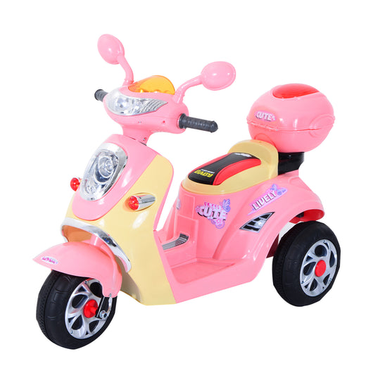 Easycomfort Motorino Elettrico per Bambini 3 Anni+ Max. 25kg con Luci, Musica, Batteria 6V e Velocità 3km/h, 108x51x75 cm, Rosa