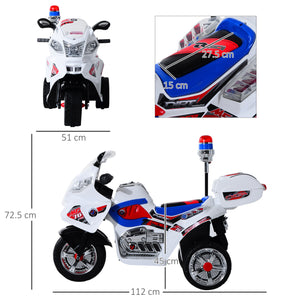 Easycomfort Moto Elettrica per Bambini da 3-5 Anni Motorino Elettrico Giocattolo 3 Ruote con Musica, Velocità 3KM/h, Luci 112×51×72.5cm