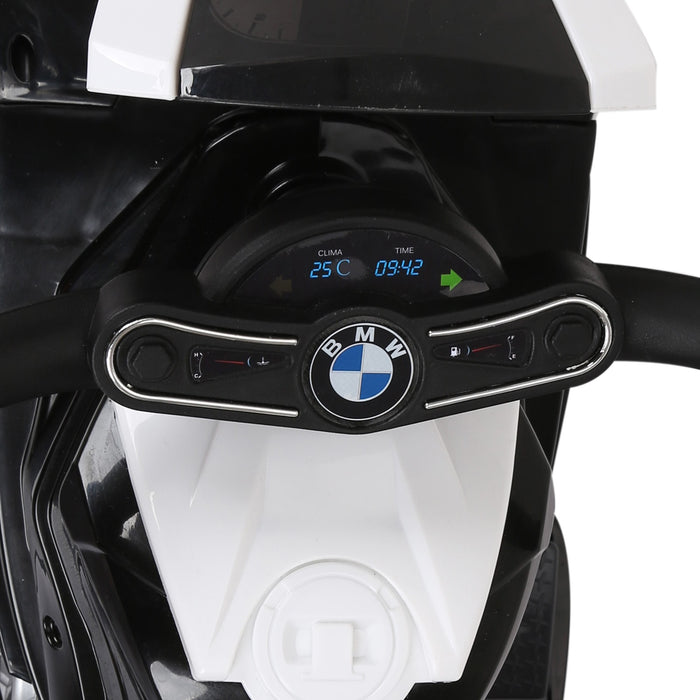 Easycomfort Moto Elettrica per Bambini Max. 20kg con Licenza BMW, Macchina Elettrica con 3 Ruote, Batteria Ricaricabile 6V, Bianco Nera, 66x37x44cm