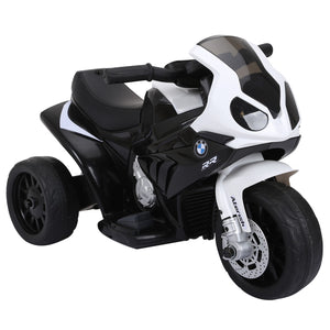 Easycomfort Moto Elettrica per Bambini Max. 20kg con Licenza BMW, Macchina Elettrica con 3 Ruote, Batteria Ricaricabile 6V, Bianco Nera, 66x37x44cm