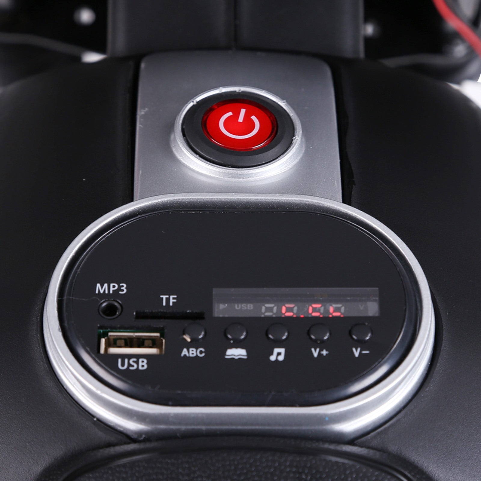 Easycomfort Moto Elettrica per Bambini da 6V con Rotelle, Fari e Musica, in PP e Metallo, 105x52.3x62.3 cm, Rosso