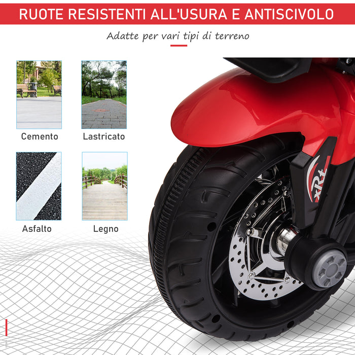 Easycomfort Moto Elettrica per Bambini 3-5 Anni (max. 25kg) con 3 Ruote, Luci e Suoni, Batteria 6V, Rosso, 86x42x52cm