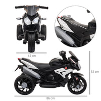 Easycomfort Moto Elettrica per Bambini 3-5 Anni Max. 25kg con Luci, Musica, Batteria 6V e Velocità 3km/h, 86cmx42cmx52cm Nera