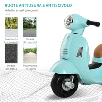Easycomfort Moto Elettrica per Bambini con Licenza Ufficiale Vespa Batteria 6V, Fari e Clacson, per Bimbi da 18-36 mesi, Verde, 66.5x38x52cm