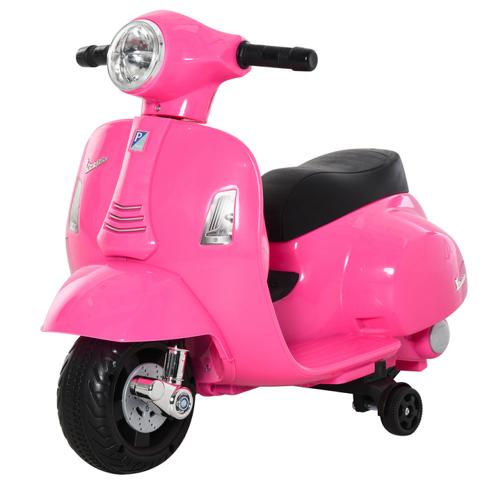 Easycomfort Moto Elettrica per Bambini con Licenza Ufficiale Vespa Batteria 6V, Fari e Clacson, per Bimbi da 18-36 mesi, Rosa, 66.5x38x52cm