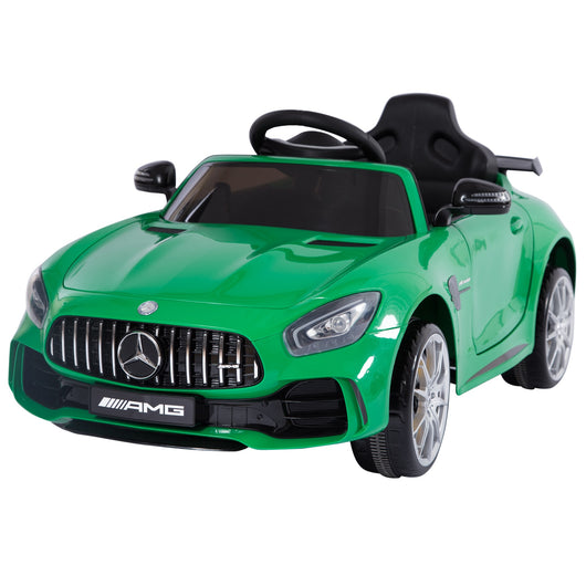 Easycomfort Macchinina per Bambini Elettrica 12V con Licenza Mercedes-AMG GTR, Velocità 3-5km/h, Telecomando, Luci e Suoni, Verde