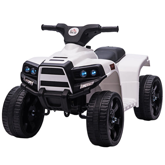Easycomfort Quad Elettrico per Bambini ATV 6V, Quad per Bambini con Fari e Clacson, Velocità 3km/h, Età 18-36 Mesi, 65x40x43cm, Nero Bianco