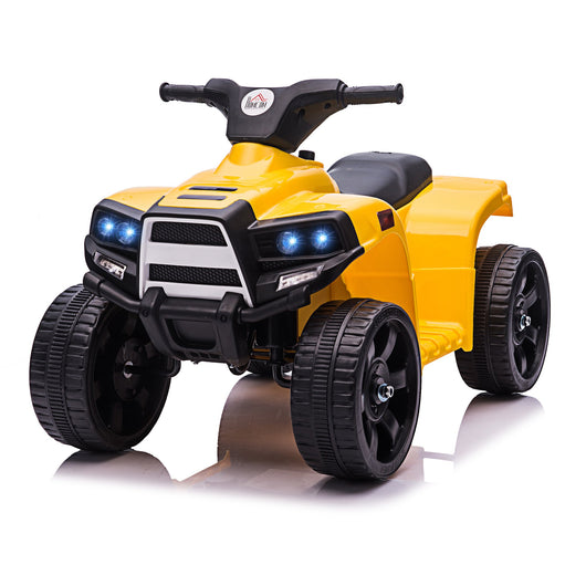 Easycomfort Quad Elettrico per Bambini ATV 6V con Fari e Clacson, Velocità 3km/h, Età 18-36 Mesi, 65x40x43cm, Nero Giallo
