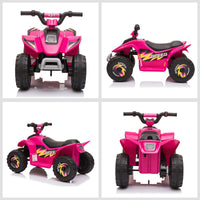 Easycomfort Quad per Bambini Elettrico con Batteria Ricaricabile 6V, e Velocità 2.8-4.6km/h, 72x40x45.5 cm, Rosa