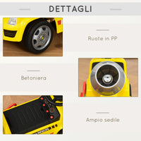 Easycomfort Macchina per Bambini Cavalcabile 2 in 1 con Betoniera, Luci e Suoni, Età 18-36 Mesi, 78x28.2x42cm, Giallo