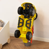 Easycomfort Macchina per Bambini Cavalcabile 2 in 1 con Betoniera, Luci e Suoni, Età 18-36 Mesi, 78x28.2x42cm, Giallo