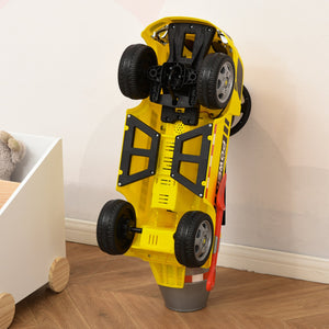 Easycomfort Macchina per Bambini Cavalcabile 2 in 1 con Betoniera, Luci e Suoni, Età 18-36 Mesi, 78x28.2x42cm, Giallo