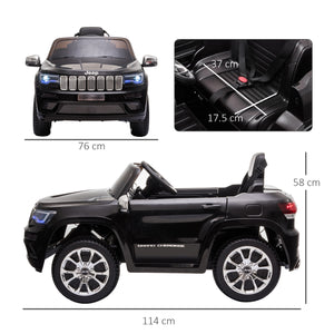 Easycomfort Macchina Elettrica Jeep per Bambini 12V, Guida Manuale e con Telecomando Velocità 0-3km/h, 114x76x58cm, Nero