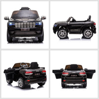 Easycomfort Macchina Elettrica Jeep per Bambini 12V, Guida Manuale e con Telecomando Velocità 0-3km/h, 114x76x58cm, Nero