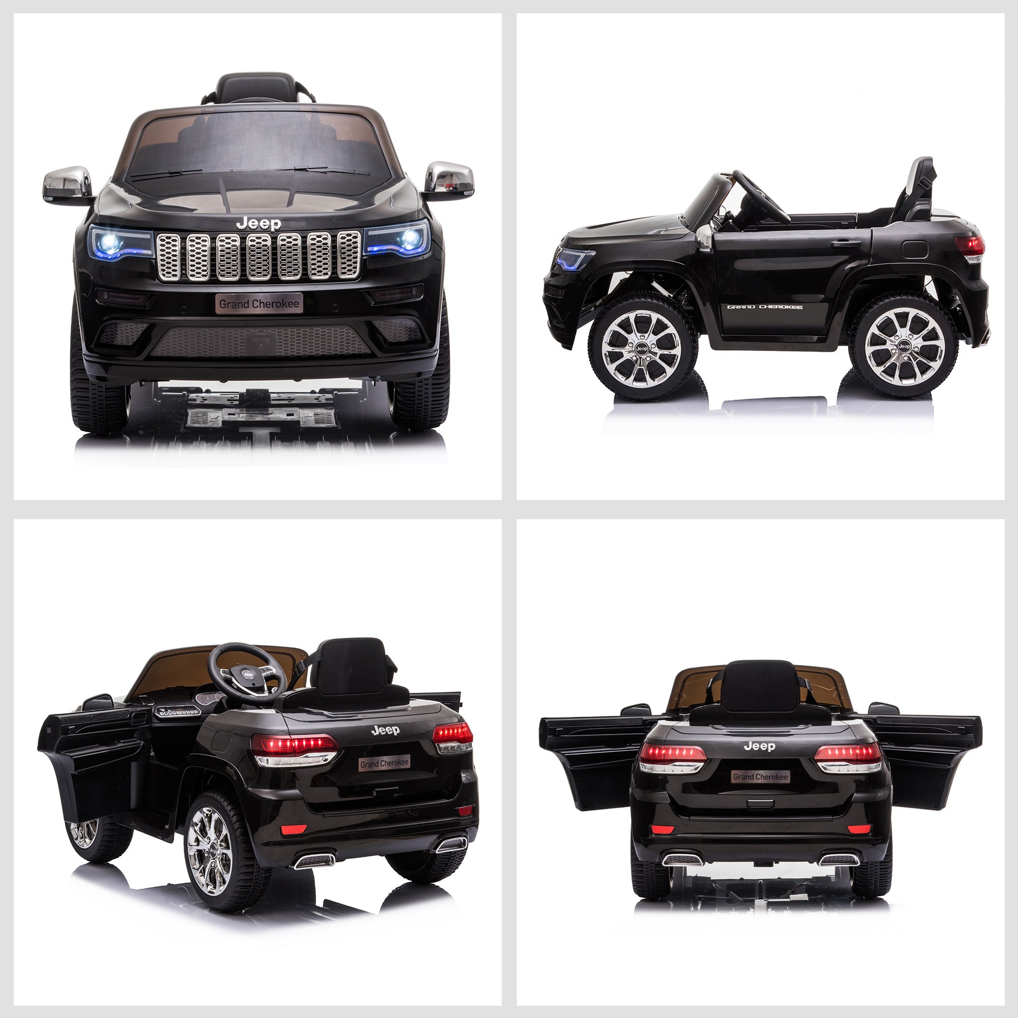 Easycomfort Macchina Elettrica Jeep per Bambini 12V, Guida Manuale e con Telecomando Velocità 0-3km/h, 114x76x58cm, Nero