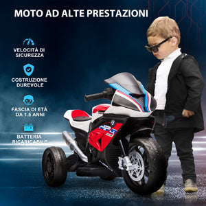 Easycomfort Moto per Bambini 18-60 Mesi Modello BMW HP4 con Fari, Musica e Pedali, in PP e Metallo, 82.5x42x54 cm, Rosso