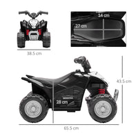 Easycomfort Quad Elettrico per Bambini 18-36 Mesi con Luci LED, Clacson e Pedali, 65.5x38.5x43.5 cm, Nero