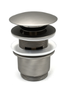 Piletta click-clack REMER con troppo pieno in ottone - Spazzolato Opaco