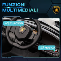 Easycomfort Macchina Elettrica per Bambini Lamborghini Veneno 12V con Telecomando, Età 3-6 Anni, Nero