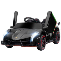 Easycomfort Macchina Elettrica per Bambini Lamborghini Veneno 12V con Telecomando, Età 3-6 Anni, Nero