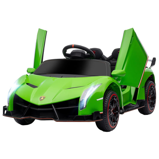 Easycomfort Macchina Elettrica per Bambini Lamborghini Veneno 12V con Telecomando, Età 3-6 Anni, Verde