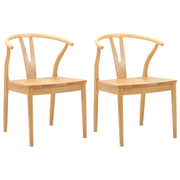 Sedia da pranzo 2 pz | Sedie da cucina Naturale Legno di gomma solido
